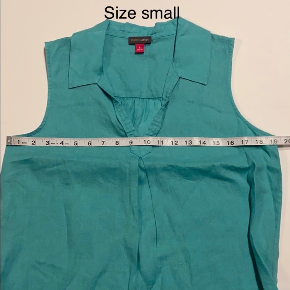 Vince Camuto Small Sleeveless V Neck Linen Blouse New Top (e) - Picture 8 of 8